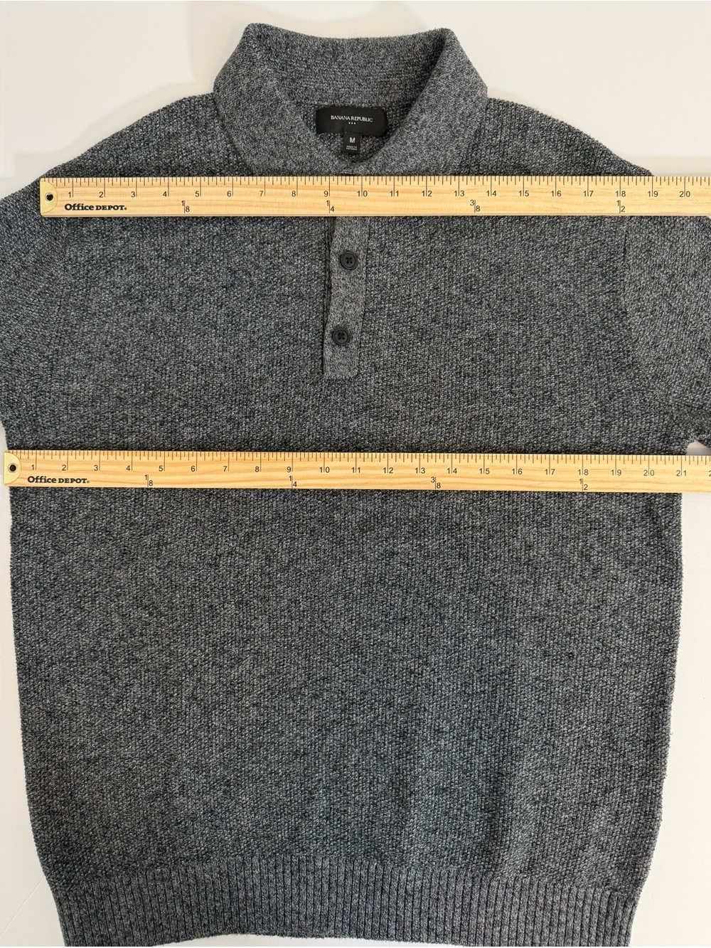 NWOT | Banana Republic Charcoal Men's Seed Stitch Merino Wool Polo | Medium - Picture 6 of 13